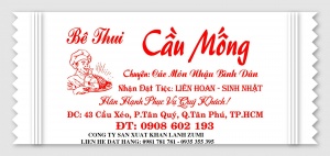khăn giấy ướt in logo quán ăn
